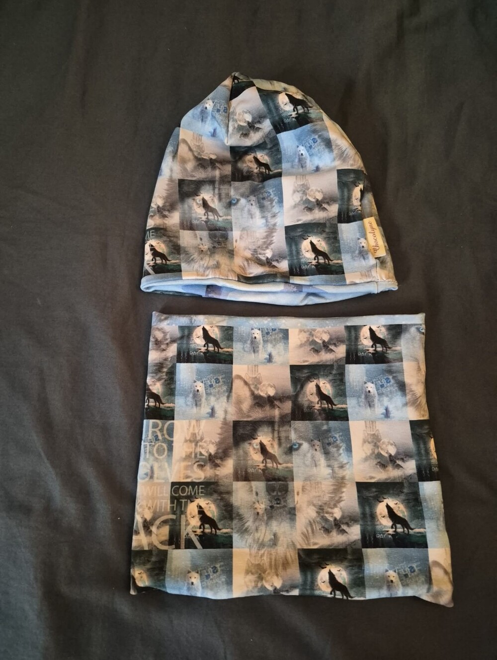 Children's hat and neck warmer set. Reversible. 3 À 5 Ans